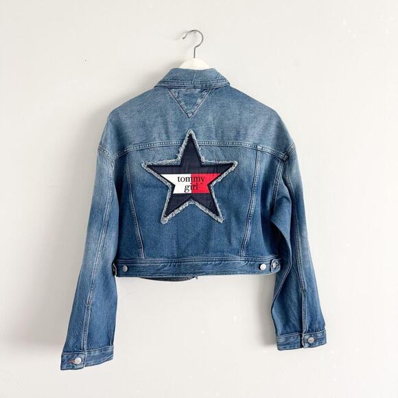 Tommy Jeans Tommy Girl Oversized Cropped Trucker Jacket - Picture 6 of 6